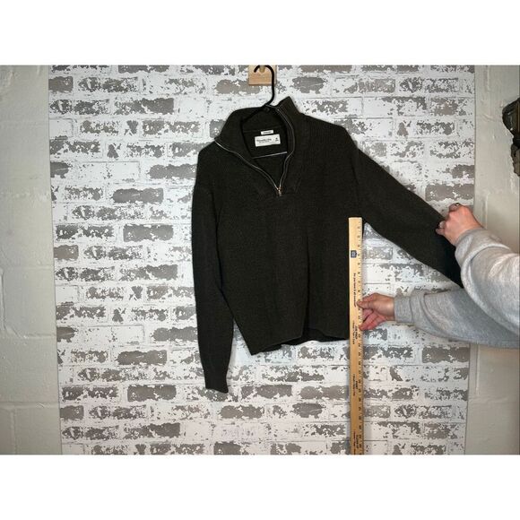 Abercrombie & Fitch | women dark green 1/4 zip pullover - Picture 7 of 10